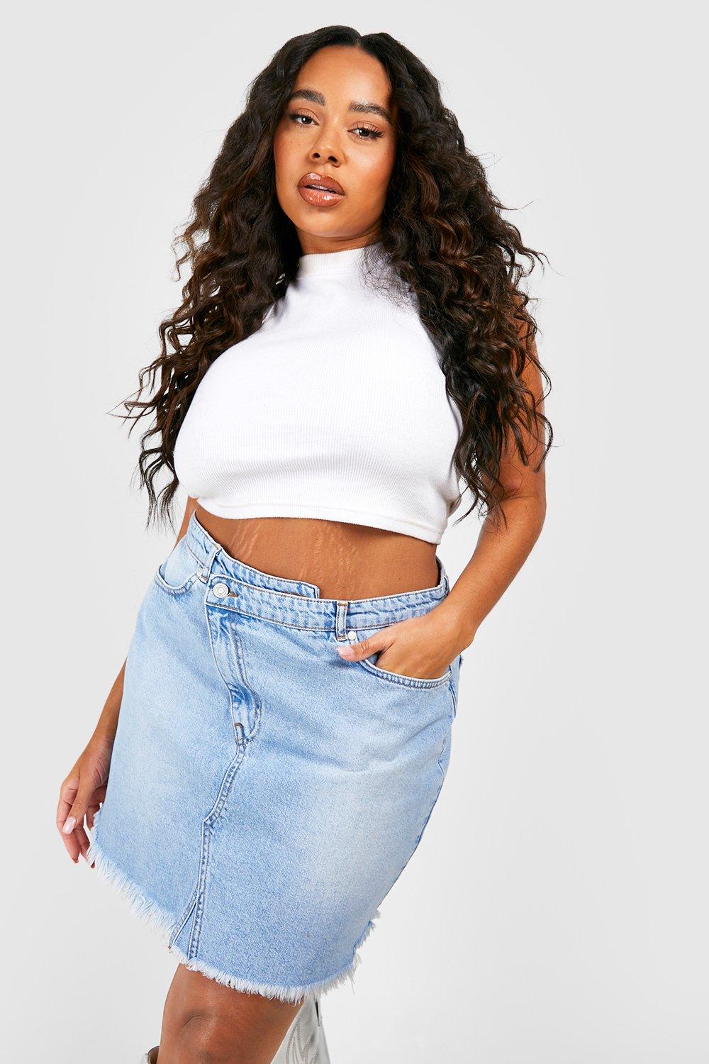 Plus size distressed store skirt